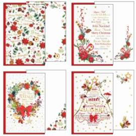 Biglietti Natale 11,7x17cm MULTILINGUE conf.12pz