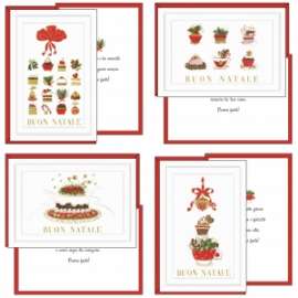 Biglietti Natale 11,7x17cm DECORAZIONI DOLCI conf.12pz