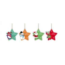 Segnapacco Natale FANTASIA 4 SOGG. 6x4,5cm 100pz