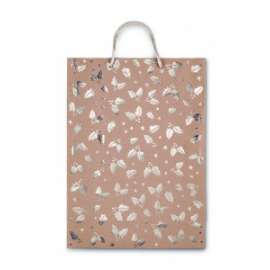 Shopper Carta Natale 20x26x12 DECORI ARGENTO conf.10