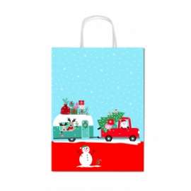 Shopper Carta Natale 16x21x8 FANTASIA conf.10pz