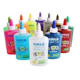 COLLA LIQUIDA tintaUNITA GLITTER GLUE 6 colori asssortiti metal147ml