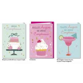 Biglietti Compleanno FANTASIE ASSORTITE conf.12pz