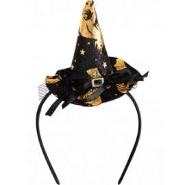 Halloween CAPPELLINO STREGA NERO C/DEC. ORO