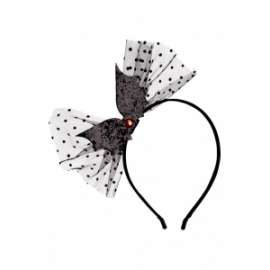 Halloween CERCHIETTO PIPISTRELLO NERO C/TULLE