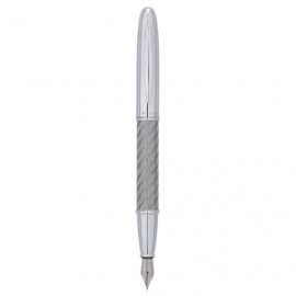 PENNA STILO BICOLORE CARBONIO ARGENTO