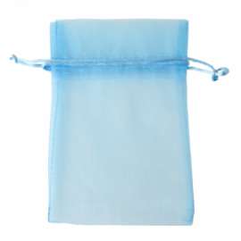 SACCHETTO ORGANZA 10x15 C/TIRANTE COL. AZZURRO
