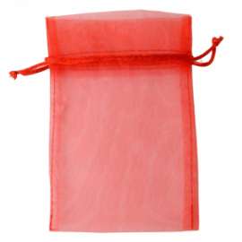 SACCHETTO ORGANZA 10x15 C/TIRANTE COL. ROSSO