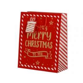 Shopper Natale FANTASIA ROSSA h19cm