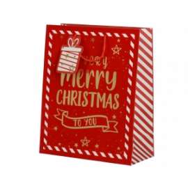 Shopper Natale FANTASIA ROSSA h32cm