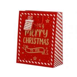 Shopper Natale FANTASIA ROSSA h50cm
