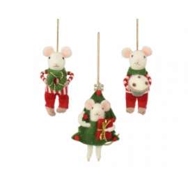 Addobbo Albero TOPOLINI ASSORTITI h.12cm