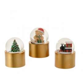 SFERE ACQUA SOGGETTI ASSORTITI C/BASE ORO 