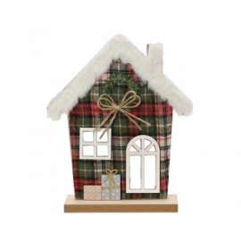 CASETTA SCOZZESE C/BASE IN LEGNO h.25cm