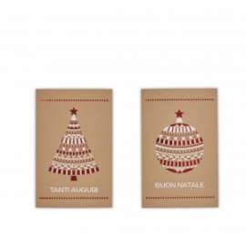 Biglietti Natale 9x14cm FANTASIA C/BUSTA ROSSA 50pz