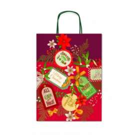 Shopper Carta Natale 26x34,5x12 FANTASIA conf.12pz