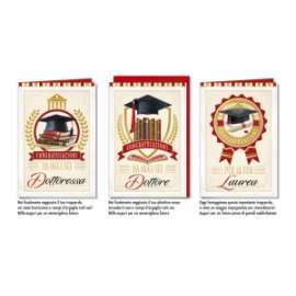 Biglietti Laurea SOGGETTI ASSORTITI conf.12pz
