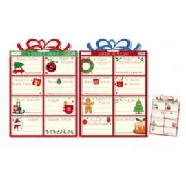 Segnapacco Natale Adesivi SOGGETTI ASSORTITI (16 etichette)