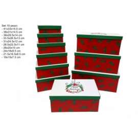 Scatole Natale FOGLIE E BACCHE Set 10pz .89007