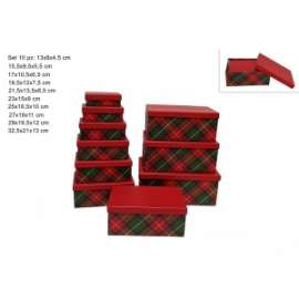 Scatole Natale DECORO SCOZZESE Set 10pz .02959