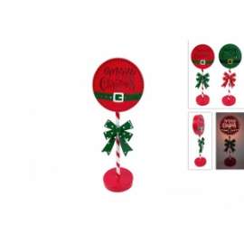 DECORAZIONE BABBO NATALE IN LATTA 51cm C/LUCE .77032