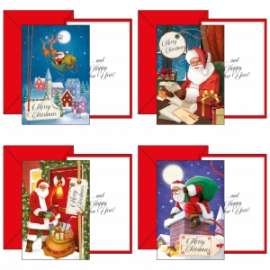 Biglietti Natale 11,7x17cm MERRY XMAS conf.12pz