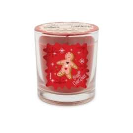 CANDELA  ROSSA IN BICCHIERE - ZENZERO E CANNELLA 