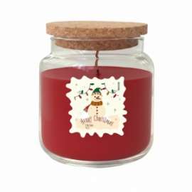 CANDELA  ROSSA IN VASETTO h.10cm - ZENZERO E CANNELLA 