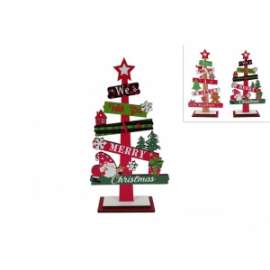 ALBERO IN LEGNO DECORATO  22cm .43634
