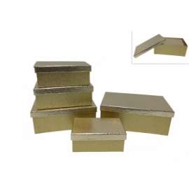 Scatole Natale EFFETTO GLITTER ORO Set 5pz  46055