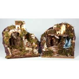 PRESEPE AMBIENTI C/LED E FONTANA 24cm