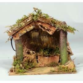 PRESEPE CAPANNA VUOTA C/LUCI 15x13cm 