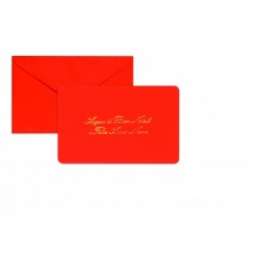 Biglietti Natale 9x14cm T.UNITA col.ROSSO C/BUSTA E TESTO ORO 