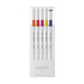 *OFFERTA Osama Nt == EMOTT PEN Fineliner 0.4mm - PASSION COLOR N2  cf. 5pz (arancio-vermiglio-rosa-limone-fucsia)