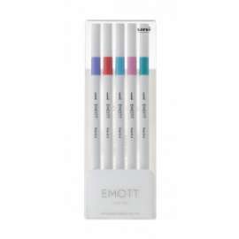 *OFFERTA Osama Nt == EMOTT PEN Finel 0.4mm - CANDY POP COLOR N5  cf. 5pz (viola ch-corallo-azzurro-rosa ch-verde smer)